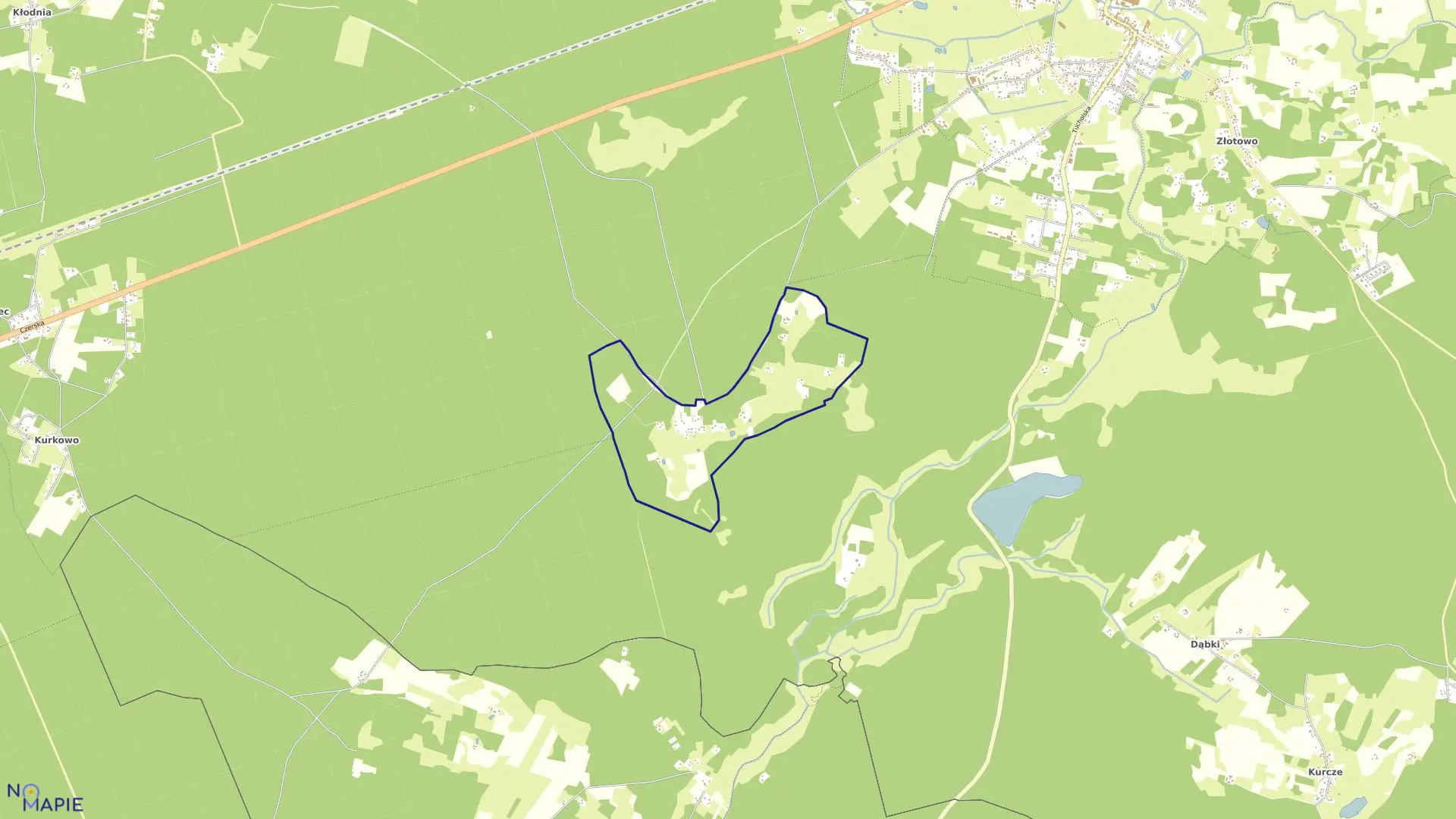 Mapa obrębu Łukowo w gminie Czersk